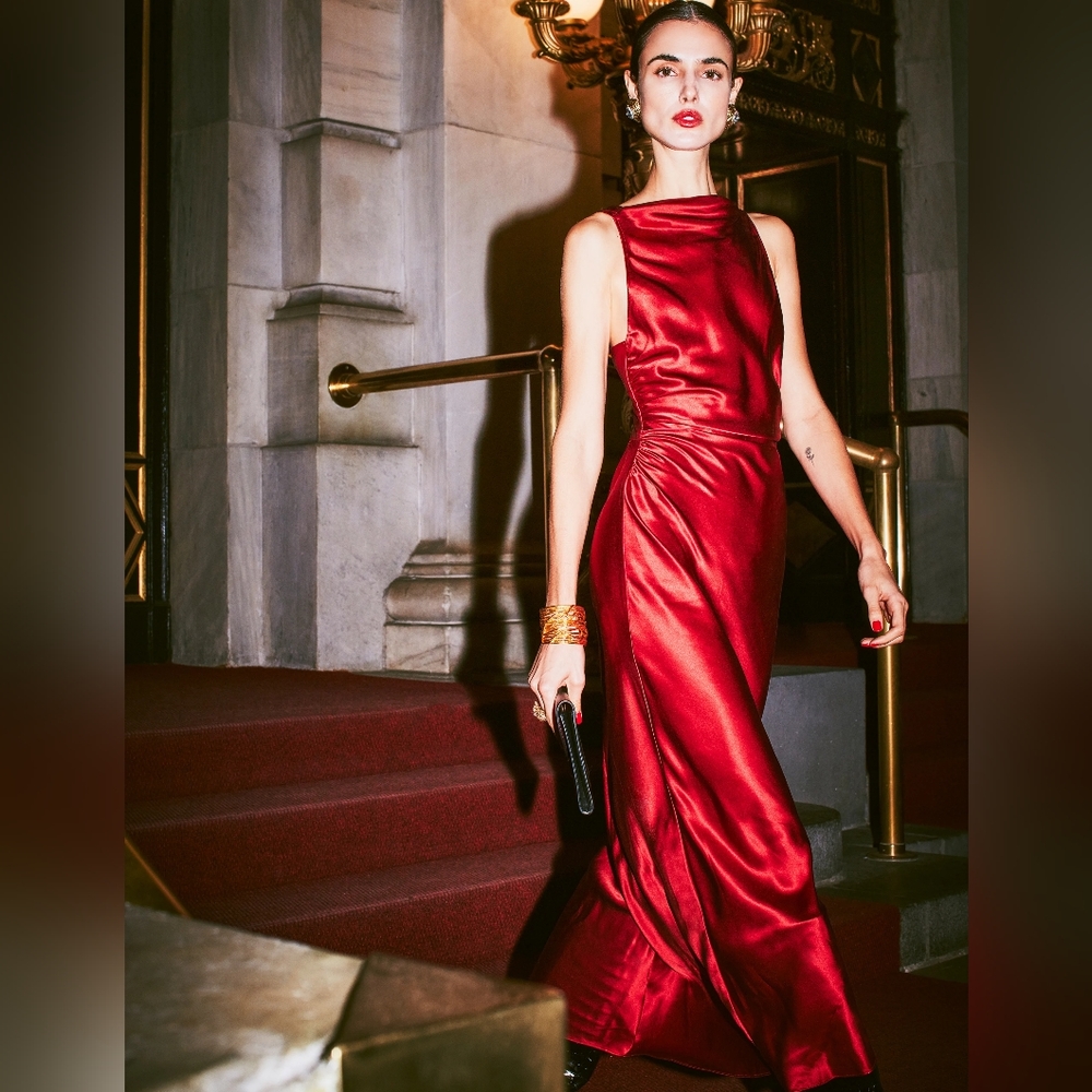Red Silk Cassette Dress